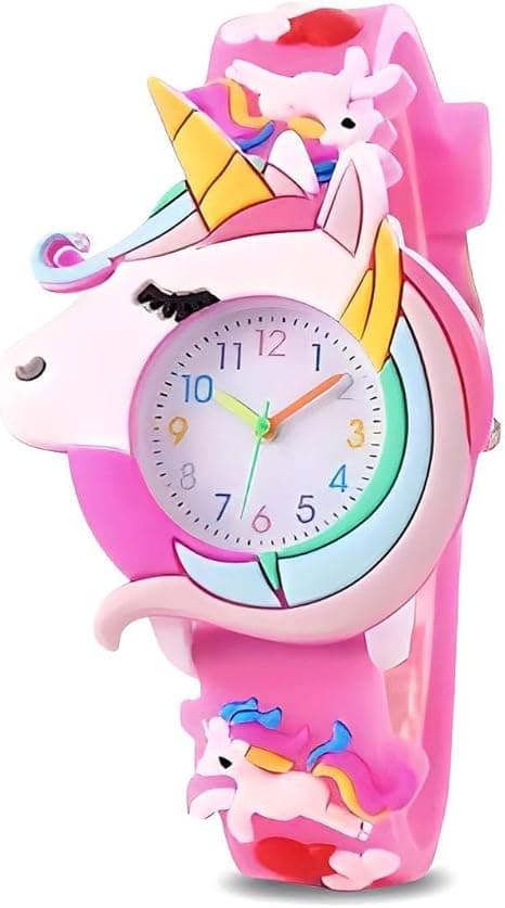 Kids Unicorn Watch, Cute Silicone Cartoon Design, Colourful Band, Analogue Display | ساعة أطفال يونيكورن – تصميم كرتوني لطيف من السيليكون، عرض تناظري (عقارب) on Amazon.ae - Price Tracker