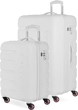 SwissGear 7366 Hardside Expandable Luggage with Spinner Wheels, White, 2-Piece Set (19/27), 7366 Hardside Expandable Luggage With Spinner Wheels on Amazon.ae - Price Tracker