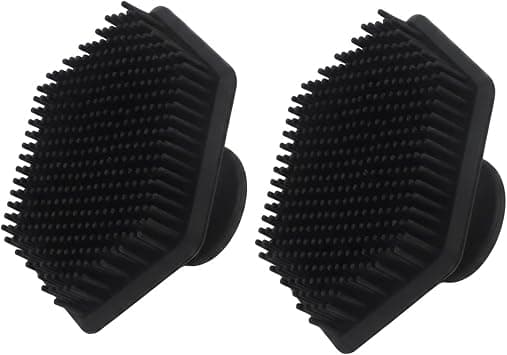 Silicone Face Scrubber and Beard Exfoliator Brush Set – 2pcs Black Soft Skin Scrubber for Facial Cleansing, Pore Deep Cleaning, Blackhead Removal, Gentle Exfoliation and Men’s Shower Use - Best Deal Finder