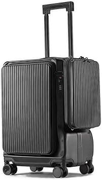 Skycare Carry On Luggage - Airline Lightweight Hardside Spinner Suitcase, USB Charging, Front Pocket, and Cup Holder (Black-1) on Amazon.ae - Price Tracker