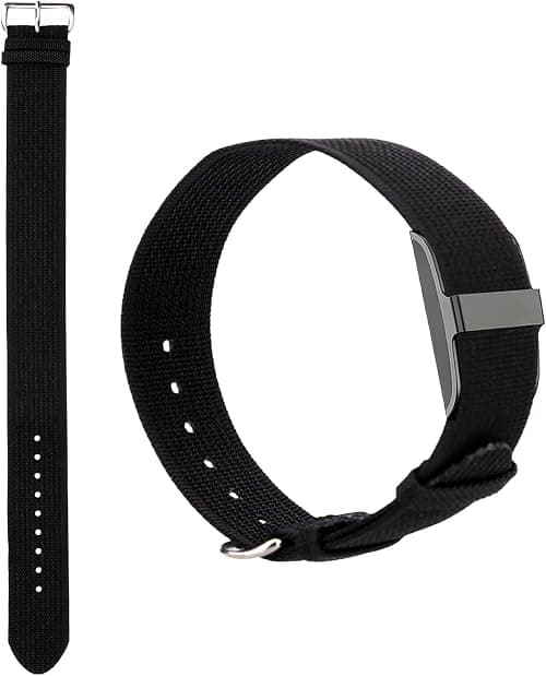 2pcs Replacement Nylon Loop for Hume Band, Breathable Woven Wristband with Adjustable Metal Buckle for Hume Health Band Fitness Tracker All-Day Comfort Wear (Black) على Amazon.ae - متتبع الأسعار