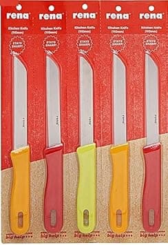 rena germany Stainless Steel Kitchen Knife Set, Serrated Knife Set, Multipurpose Utility Knives for Household, Professional Quality for Cooking and Baking (90 mm, 5) on Amazon.ae - Price Tracker