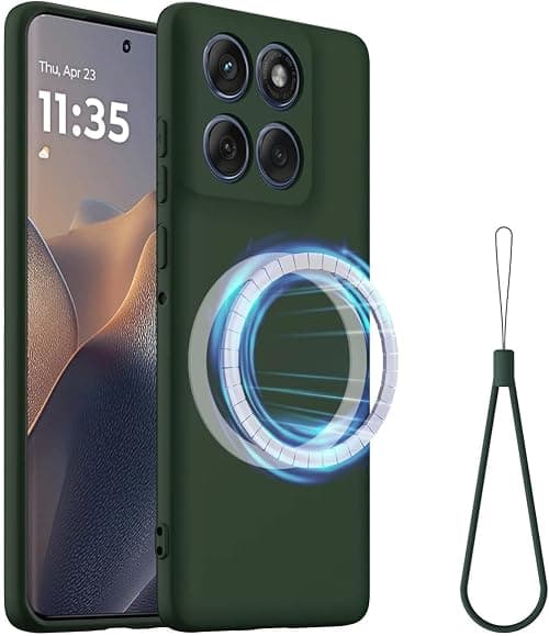 Gruattreay Magnetic Case for Motorola Moto G67 5G/Moto G77 5G, Liquid Silicone Case with Microfiber Lining, Anti-Drop Shockproof Protective Back Cover with Lanyard Strap (Green) on Amazon.ae - Price Tracker