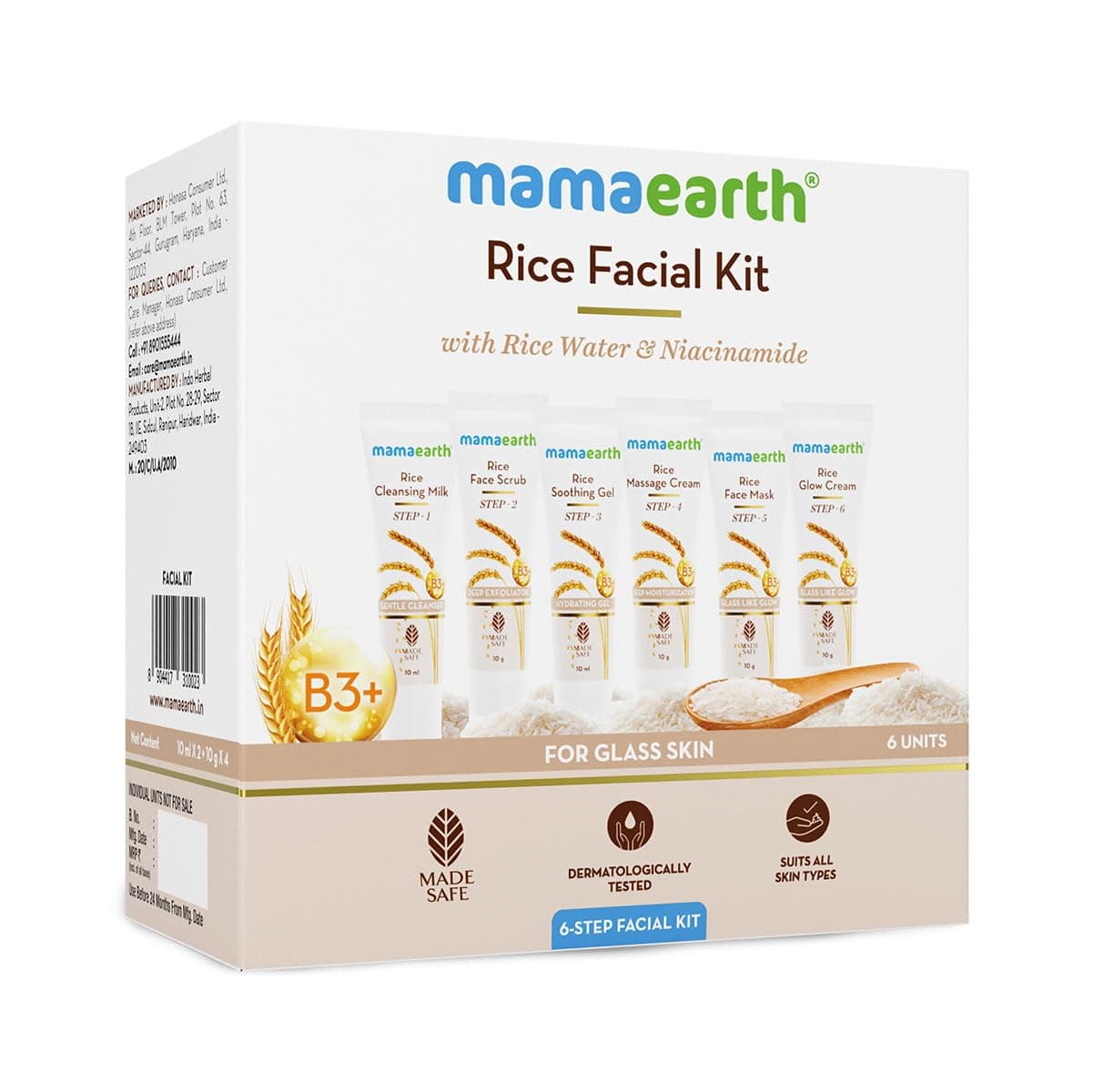 Mamaearth Rice Facial Kit With Rice Water & Niacinamide for Glass Skin - 60 g | Salon-Like Glowing Skin in 6 Easy Steps | Improves Skin Texture | Instant Glow | Suitable for all skin types on Amazon.ae - Price Tracker