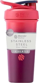 Blender Bottle Strada Sleek Shaker Cup Insulated Stainless Steel Water with Wire Whisk, 25-Ounce, Sangria Ombre - Best Deal Finder