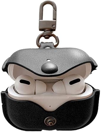 voma Genuine Leather Case Compatible with AirPods Pro Case, Protective Cover for Apple AirPods 3 Wireless Charging Case Headphones EarPods, Soft Leather Cover with Keychain Hook Black on Amazon.ae - Price Tracker