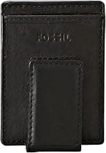 Fossil Men's Quinn Leather Magnetic Card Case Wallet - Best Deal Finder