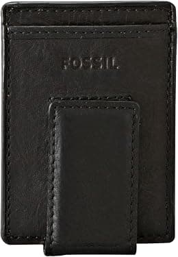 Fossil Men's Quinn Leather Magnetic Card Case Wallet - Best Deal Finder