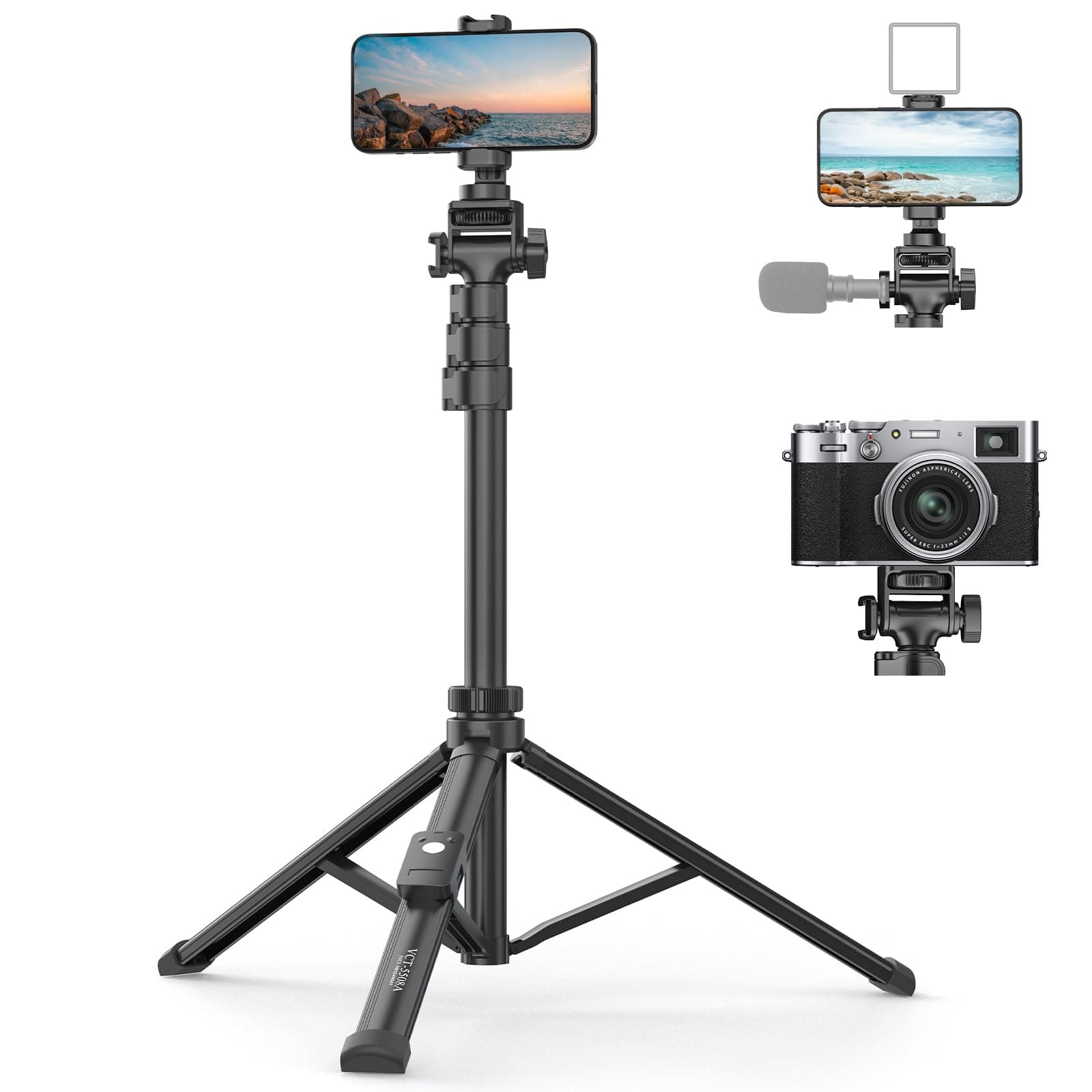 TONEOF 170cm Phone Camera Tripod Stand with Remote & Phone Holder, Tripod for Travel/Video Recording,Tall Smartphone Tripod Compatible with iPhone/Android//Webcamera on Amazon.ae - Price Tracker