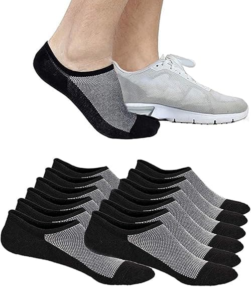 SYOSI Mens Ankle Athletic Socks, Low Cut Breathable Running Socks, Comfort Sports Trainer Socks, Cotton Casual Non-Slip No Show Socks for Men and Women, Invisible Crew Boat Socks, EUR43-48, 6Pairs on Amazon.ae - Price Tracker