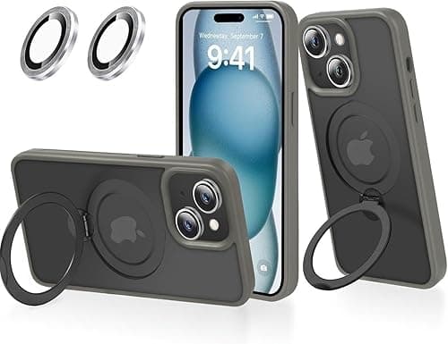 iPhone 15 Case, 360 Rotating Brackets, Compatible with Magsafe, Anti -Fingerprint Matte Back, for iPhone 15 (2023) 6.1"-Grey on Amazon.ae - Price Tracker