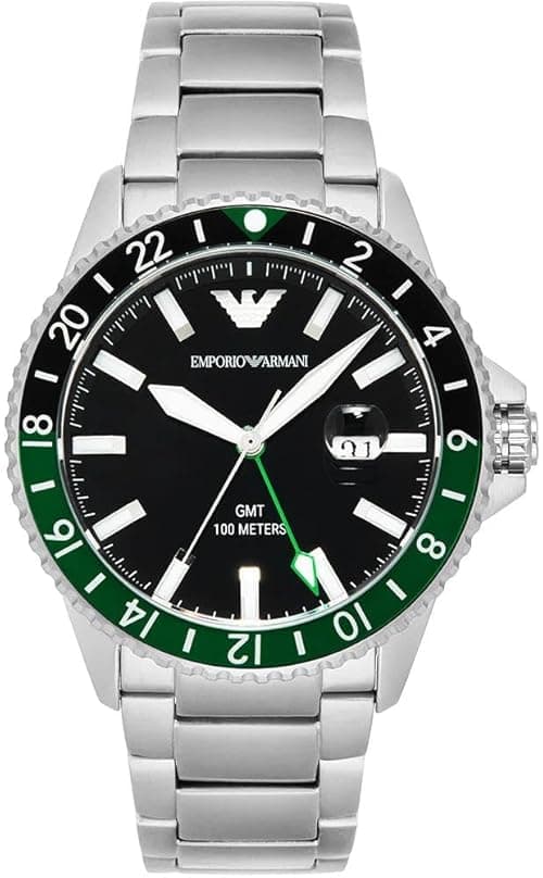 Emporio Armani GMT Dual Time Stainless Steel Watch AR11589 on Amazon.ae - Price Tracker