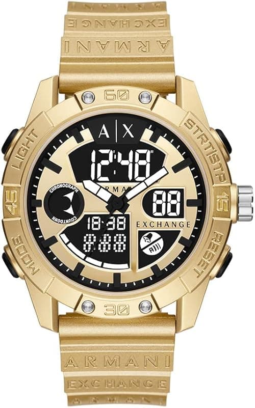 A|X ARMANI EXCHANGE Men's Analog-Digital Gold Polyurethane Watch (Model: AX2966), Gold, Modern on Amazon.ae - Price Tracker