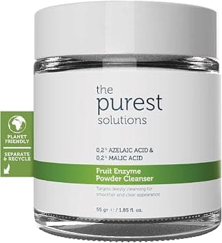 The Purest Solutions Fruit Enzyme Powder Cleanser (0.2% Azelaic Acid & 0.2% Malic Acid) - Pore Cleaning & Skin Regeneration - All Skin Types - Vegan | Cruelty Free | Eco Friendly (55 gr) على Amazon.ae - متتبع الأسعار