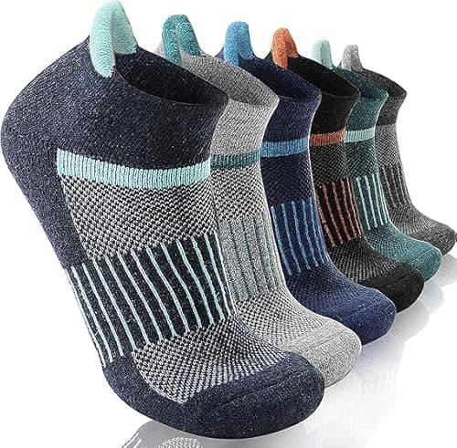 6 Pairs Merino Wool Ankle Running Hiking Socks, Compression Support Breathable Thick Cushion No Show Socks for Women Men on Amazon.ae - Price Tracker