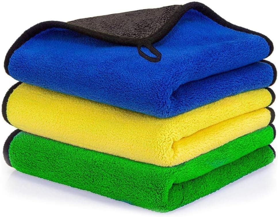 Microfiber Towel Blue - 30x60cm, Pack of 3 - High-Absorbent Cleaning Cloth for Kitchen, Microfiber Cloth for Car Cleaning, Soft, Durable and Reuseable on Amazon.ae - Price Tracker