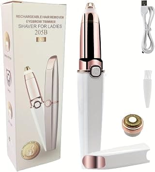 Facial Hair Remover for Women, 2-in-1 Mini Eyebrow Trimmer & Electric Face, Nose and Body Shaver, Painless USB Rechargeable Epilator with LED Light for Lip & Facial Hair (Rose Gold) on Amazon.ae - Price Tracker