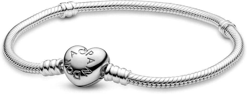Pandora Moments Women's Sterling Silver Heart Clasp Snake Chain Bracelet for Charms - 16 CM - Amazon.ae Price Tracker