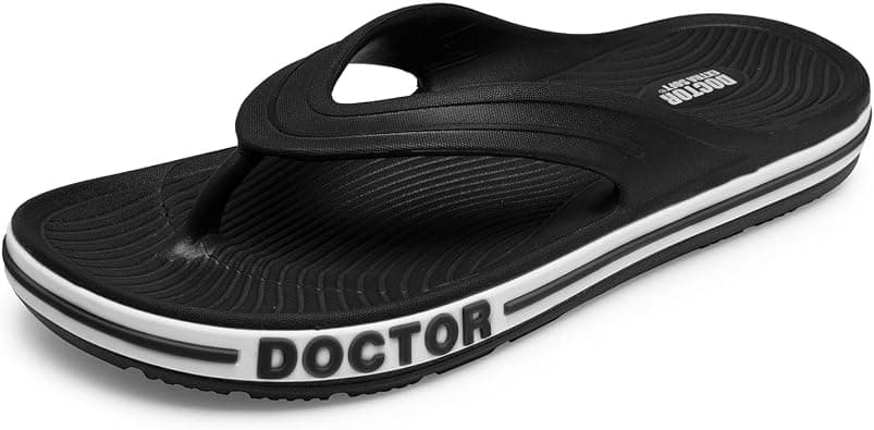 DOCTOR EXTRA SOFT Men's Classic & Premium Casual Flip Flops with Soft Acupressure for Adult | Comfortable & LightWeight| Stylish & Anti-Skid |Waterproof Everyday Cushion Slippers for Gents/Boys D-553 على Amazon.ae - متتبع الأسعار