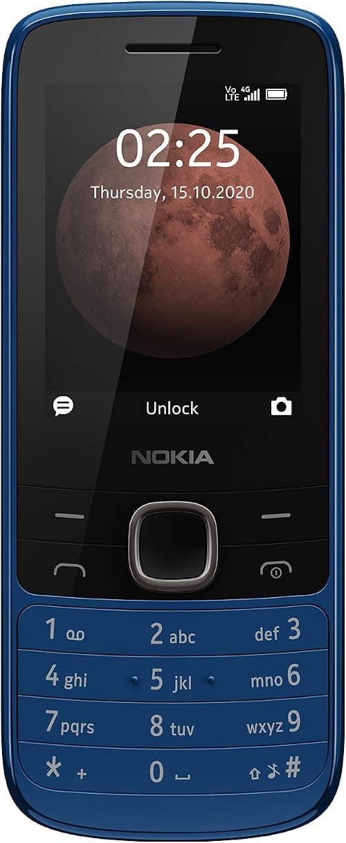 Nokia 225 4G Dual SIM Feature Phone with Long Battery Life, Camera, Multiplayer Games, and Premium Finish – Classic Blue colour on Amazon.ae - Price Tracker