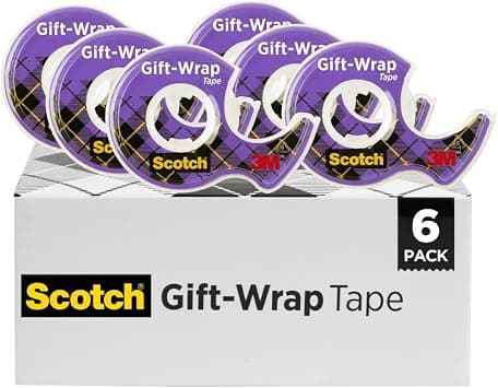 Scotch Gift Wrap Tape, 6 Rolls, The Go-To Tape For The Holidays, .75 X 650 Inches, Dispensered (615-Gw) - Best Deal Finder