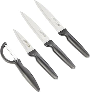 Royalford 4 Pieces Knife Set RF12581 with Peeler Stainless Steel Blade Multicolor Polypropylene Handle Cooking Knives Kitchen Chef Set on Amazon.ae - Price Tracker