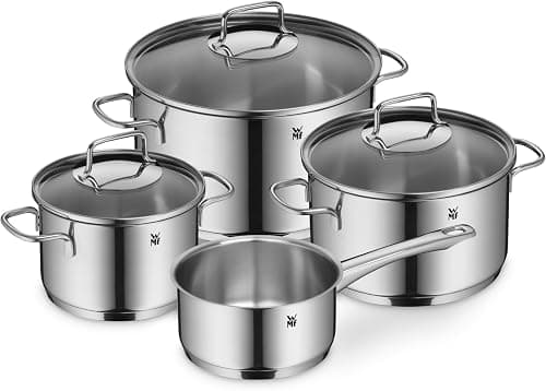 WMF Astoria 4-Piece Cookware Set, High Saucepans with Lid (16/24 cm), Low Saucepan with Lid (20 cm), Saucepan (16 cm), Polished Cromargan Stainless Steel, Induction Safe on Amazon.ae - Price Tracker