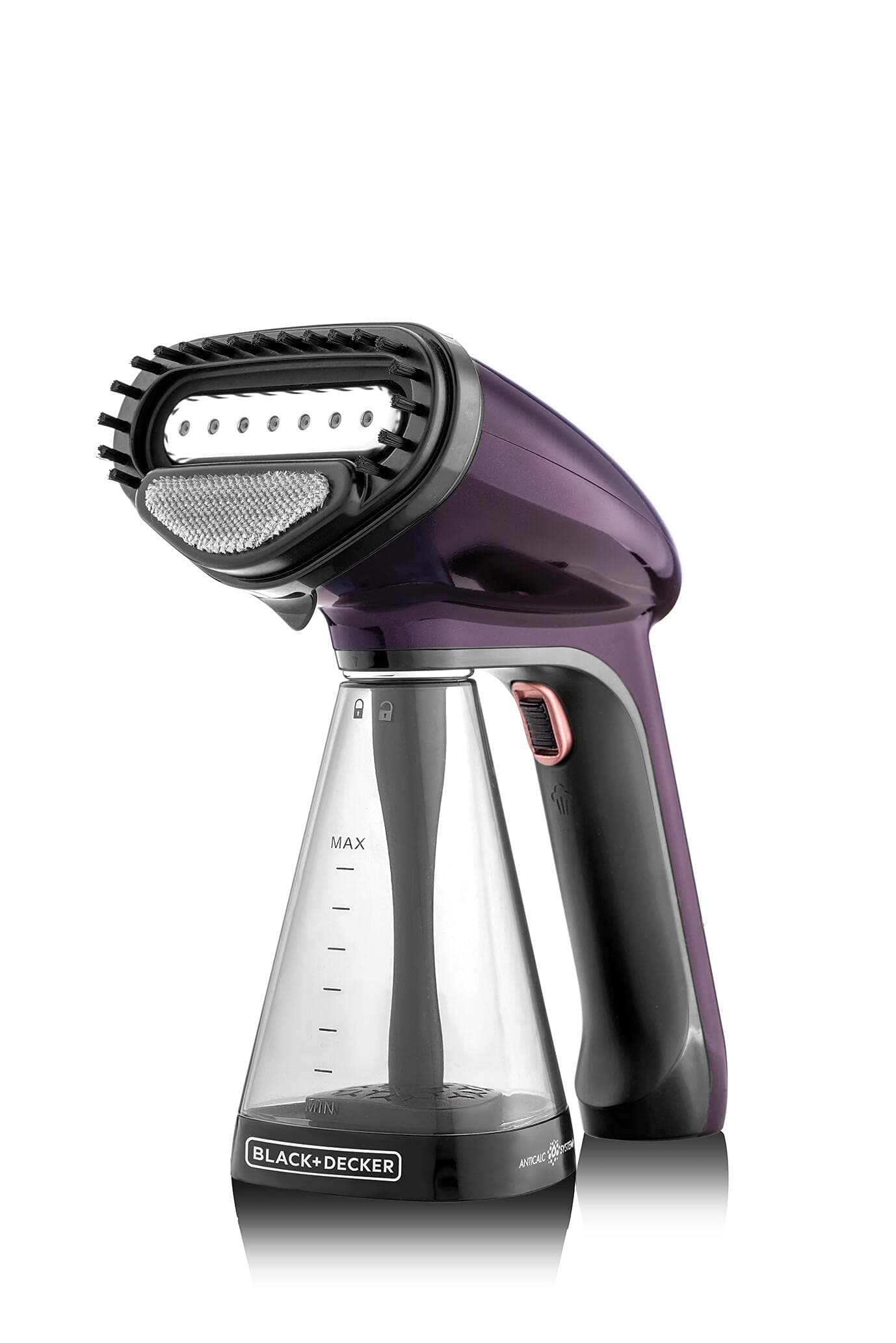 BLACK+DECKER Handheld Garment Steamer, 1500W, 21g/min Steam, 40s Fast Heat-Up, Universal Bottle Adaptor, 260ml Detachable Tank, Purple, HST1500-B5 on Amazon.ae - Price Tracker