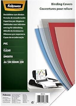 Fellowes A4 Binding Cover - 200 Microns PVC Binding Covers - Pack of 100 Binding Covers - Transparent - Amazon.ae Price Tracker