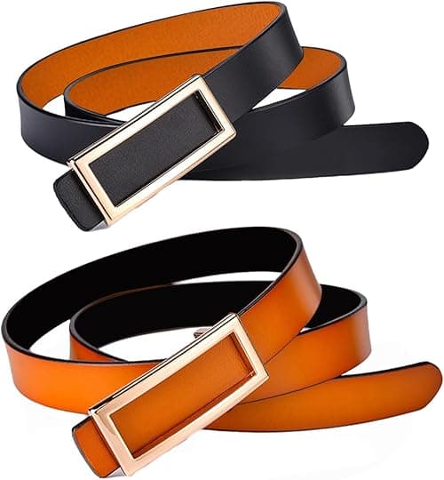 Reversible Leather Belt for Women, 2 Pack Fashion Belts with Gold Buckle, Women's Belt for Jeans, Dress, Pants, Black and Brown on Amazon.ae - Price Tracker