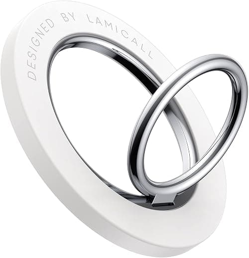 Magnetic Phone Ring Holder for MagSafe - Lamicall Magnetic Finger Phone Ring Stand Holder, Magnet Ring Grip, Compatible with iPhone 17 16 15 14 13 Pro Max Plus Mini (White) on Amazon.sa - Price Tracker