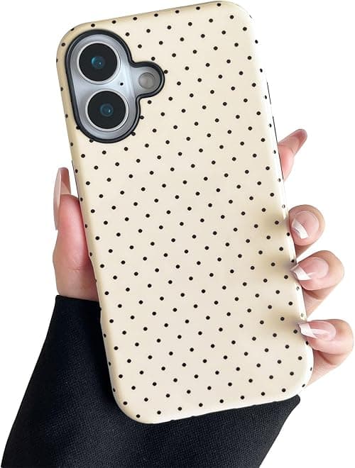 Compatible with iPhone Case, Fashion Cute Polka Dot Pattern Aesthetic Design for Women, Soft TPU and Hard Back Shockproof Phone Case for iPhone 6.3 inch, Yellow on Amazon.ae - Price Tracker