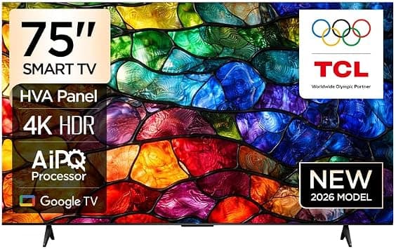 TCL Television 75 Inch P61L 4K HDR Smart TV (2026 Model) 75" Ultra HD Google TV, AiPQ Processor, HDR10+, 72% NTSC Color Gamut, Dolby Audio, Game Master, 16GB ROM + 2GB RAM, Voice Control - UHD 75P61L on Amazon.ae - Price Tracker