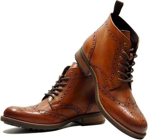 hx london Leather Brogue Boot (Lace-up) على Amazon.ae - متتبع الأسعار