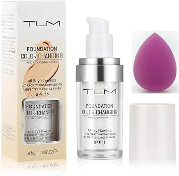 Tailaimei 2020 New TLM Color Changing SPF15 Foundation Auto Skin Color Changing Waterproof Moisturizing with 1 Cosmetic Sponge Puff on Amazon.ae - Price Tracker