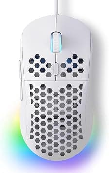 Wired Gaming Mouse with Honeycomb Shell, 12800DPI Optical Sensor, 6 Programmable Macros, Software Support for Custom Key Config, and LED Settings for Windows 7/8/10/11/XP, Vista, Linux-Whi (white) on Amazon - Best Deal Finder
