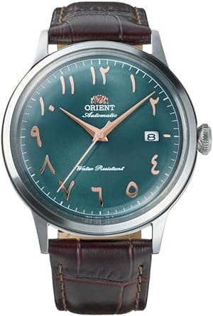 Orient Automatic Watch,Arabic Green Dial, Brown Leather Strap, 40.5mm, Date Indicator, Arabic Numerals, RA-AC0035E on Amazon.ae - Price Tracker