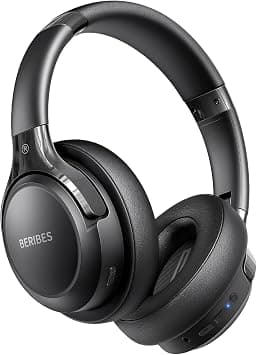 BERIBES Wireless Headphones Over Ear, 65H Playtime and 6 EQ Music Modes Bluetooth Headphones with Microphone, HiFi Stereo Foldable Lightweight Headset, Deep Bass for Home Office Cellphone PC Ect. - متتبع أسعار Amazon.sa