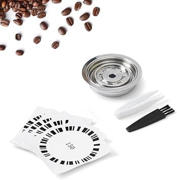 Reusable Coffee Capsule Adapter with 4 Stickers, 150ml Stainless Steel Coffee Pod Converter Compatible with Vertuo Next/Vertuo POP/VertuoLine GCA1/Delonghi ENV135 (150ml) على Amazon.ae - متتبع الأسعار