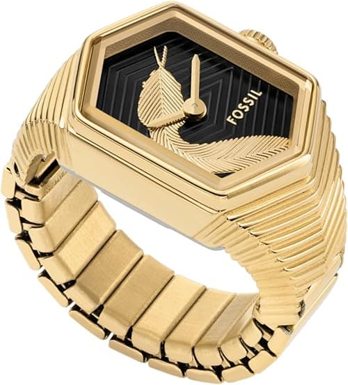Fossil Women's Quartz Stainless Steel Two-Hand Watch Ring, Watch Rings for Women, Color: Gold Raquel Snake (Model: ES5246) on Amazon.ae - Price Tracker
