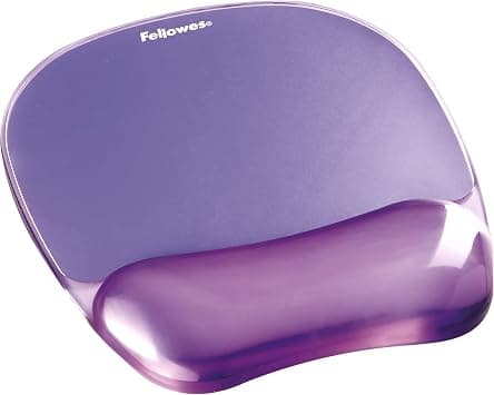 Fellowes Gel Crystal Transparent Mousepad and Wrist Rest - Purple, 9.05" x 7.95" - Best Deal Finder