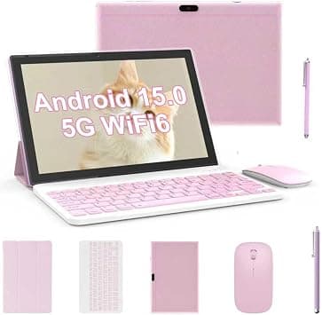 Tablet 2 in 1 Tablets 10 inch Android 14 Tablet Set with Keyboard Case Mouse Stylus Pen, 8GB+64GB Tablets 10.1" HD Touch Screen Tab, 2MP+8MP Dual Camera 6000mAh battery WiFi6 Bluetooth Tableta PC Pink على Amazon.ae - متتبع الأسعار