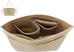 Lmeison Purse Organizer Insert, Bag in Bag Felt Fabric Handbag Organizer, 5 Sizes for Speedy Neverfull, Lightweight-Beige with Cup Design, Medium - Best Deal Finder