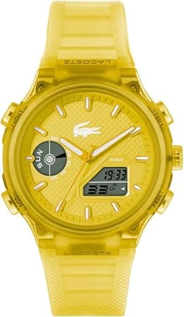 LACOSTE MEN'S YELLOW DIAL YELLOW SILICONE STRAP WATCH - 2011430 - Best Deal Finder