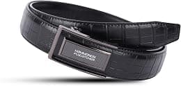 HAMMONDS FLYCATCHER Genuine Leather Belt for Men, Premium Leather Belt with Auto Lock mechanism, Mens Belt Leather Branded with Slide Lock, Stylish Hidden Tail Design for Everyday Wear - Best Deal Finder