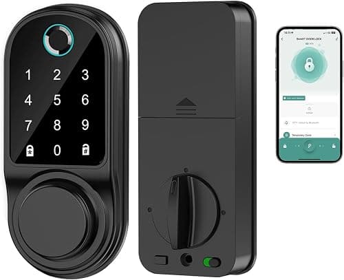 Smart Fingerprint Door Lock Biometric Deadbolt with Wi-Fi App Remote Control, Touchscreen Keypad, Secure Keyless Entry System, Auto Lock, Black على Amazon.ae - متتبع الأسعار