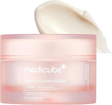 medicube Triple Collagen Cream - Hydrating & Firming Moisturizer with Hyaluronic Acid, Premium Elastin, Shea Butter - Wrinkle Care & Boosts Elasticity - Korean Skincare, 1.69 oz - Best Deal Finder