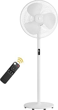 atomberg Renesa 400mm Pedestal Fan for Home | Silent BLDC Stand Fan | LED Display | 6 Speeds | Remote with Oscillation, Timer, Sleep Snow White على Amazon.ae - متتبع الأسعار