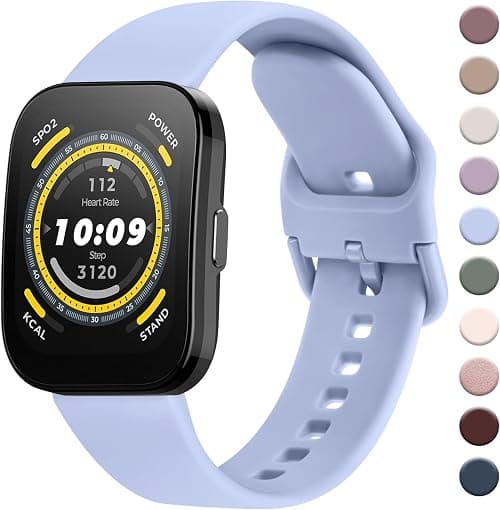 AK for Amazfit Bip 6/5 Watch Band, Amazfit GTR 4/3 Pro / 3 / 2e / 2 / GTR 47mm Smart Watch, 22mm Soft Silicone Sport Strap Compatible with Bip 6/5 GTR 4 Bands Women Men على Amazon.ae - متتبع الأسعار