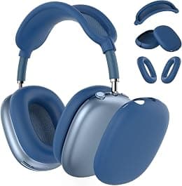 Silicone Case Cover for AirPods Max Headphones, Ear Pad Case Cover/Ear Cups Cover/Headband Cover for AirPods Max (2024/2020),Accessories Soft Silicone Skin Protector for Apple AirPods Max (USB-C),Blue - دليلك لأفضل العروض